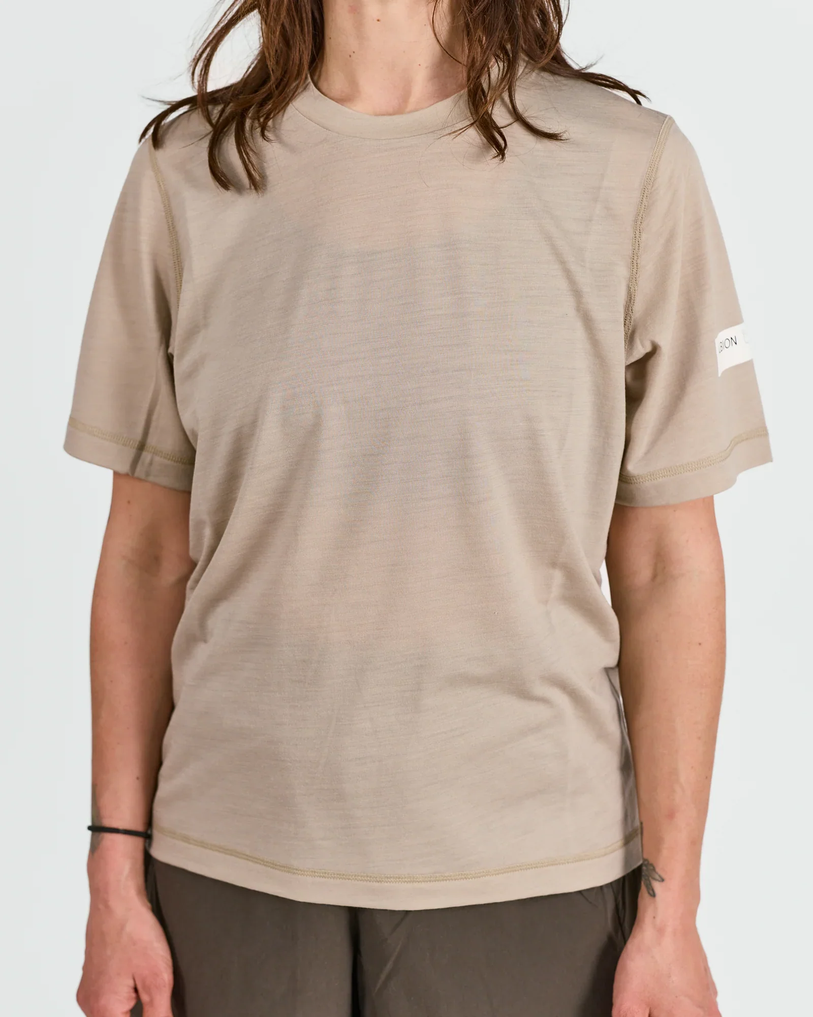 Albion Unisex Merino Riding T-Shirt Sandstone - Image 6