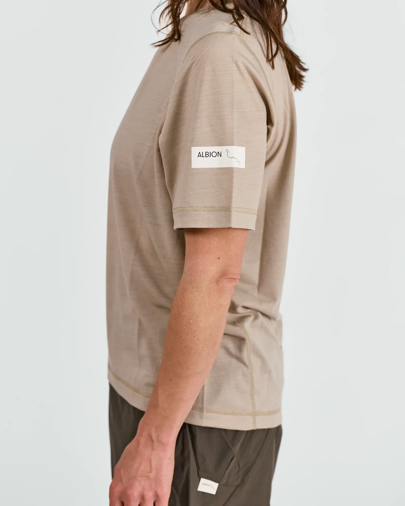 Albion Unisex Merino Riding T-Shirt Sandstone - Image 7