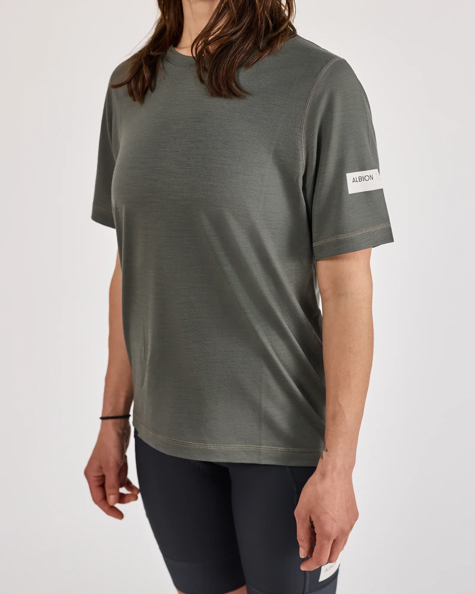 Albion Unisex Merino Riding T-Shirt Shale Green - Image 7