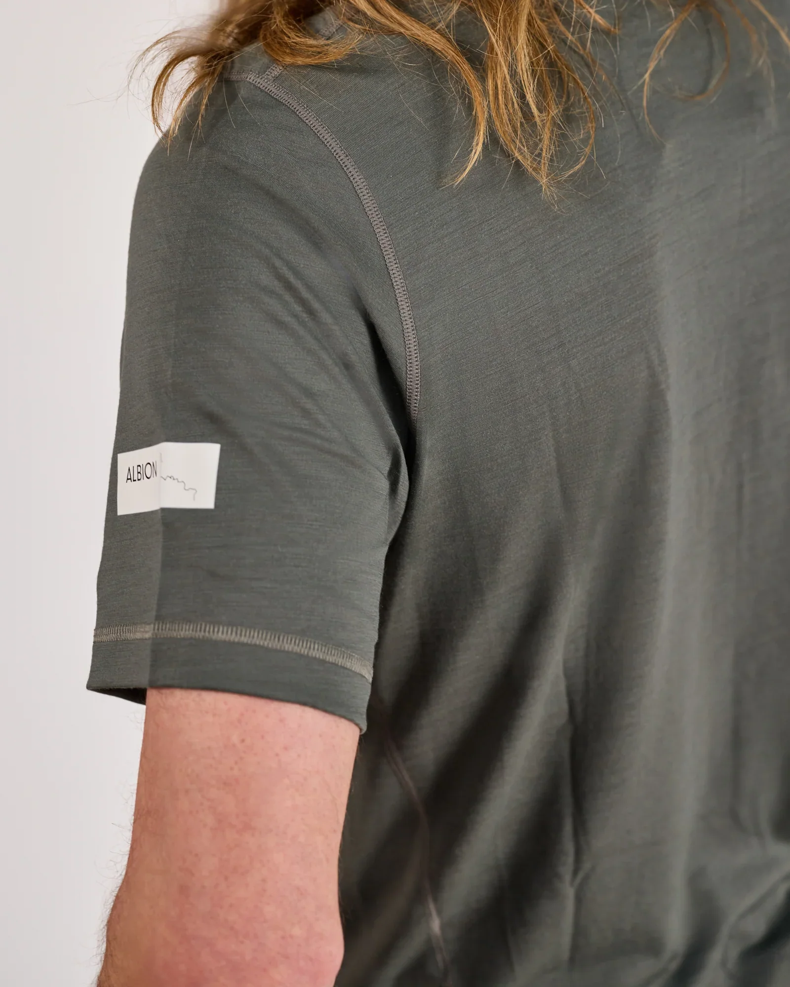 Albion Unisex Merino Riding T-Shirt Shale Green - Image 9