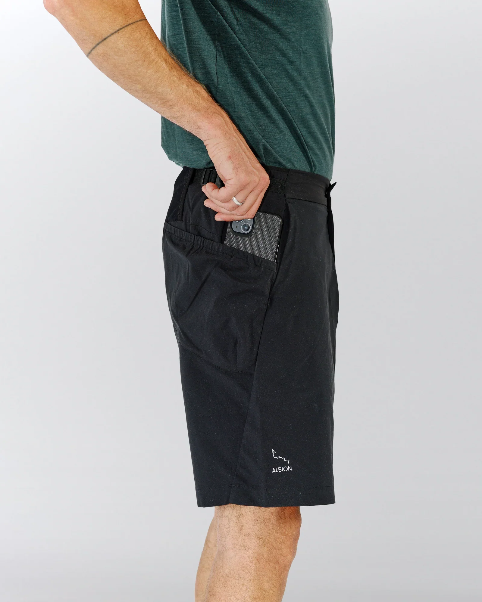 Albion Zoa Men's Shorts Charcoal/Olive Grey - Image 5