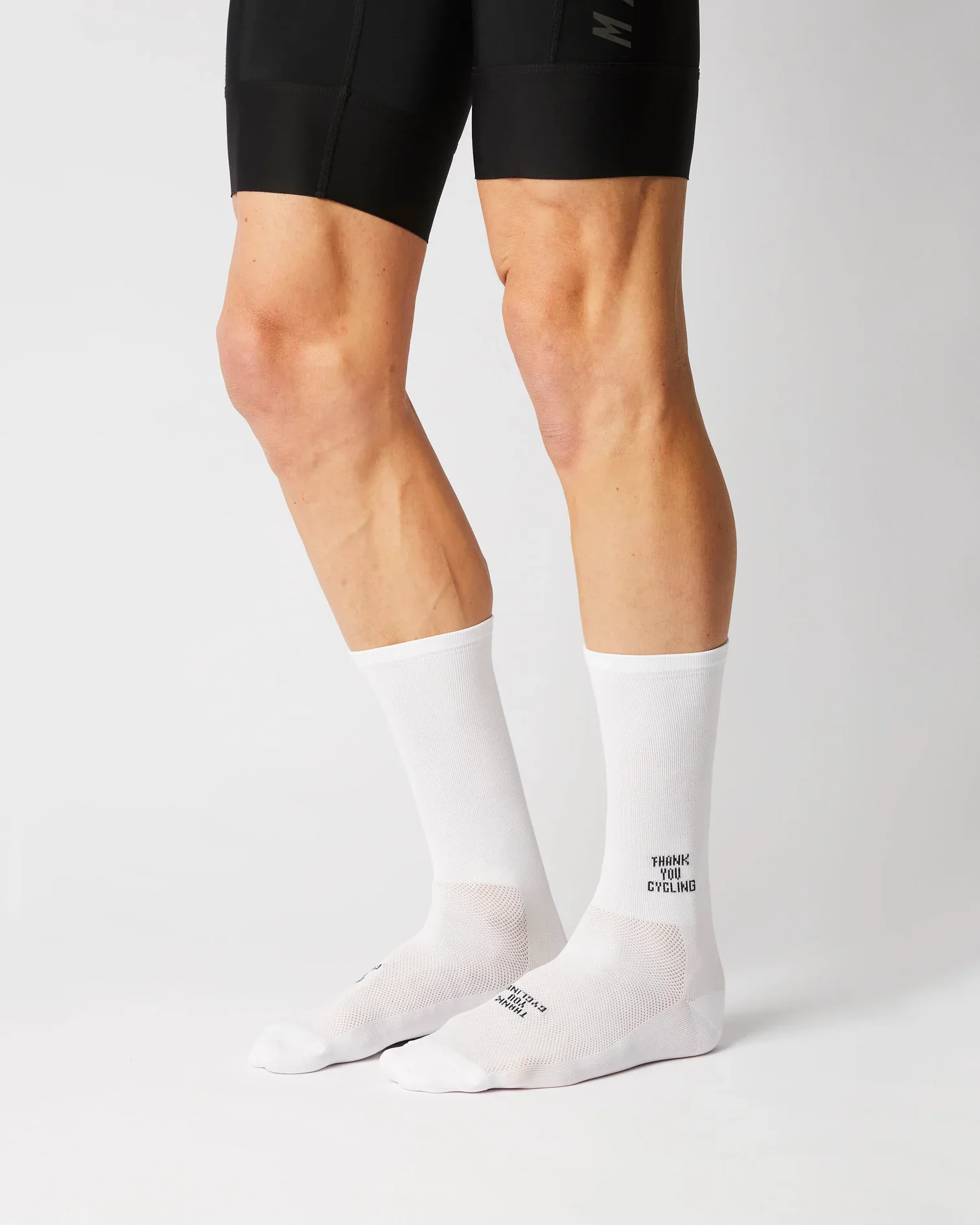 Fingerscrossed Classic Iconic Thank You Cycling Socks White - Image 3