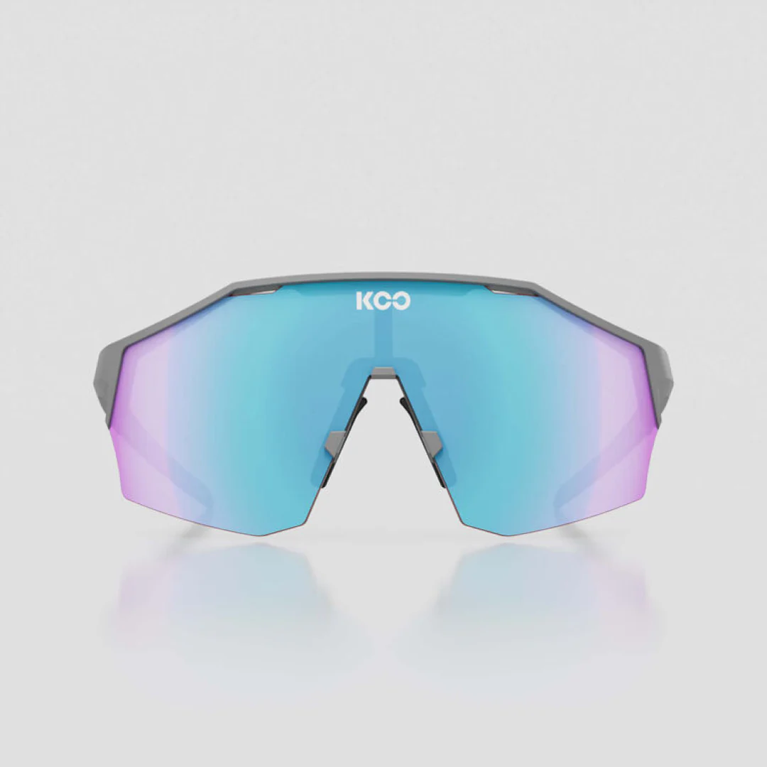 KOO Alibi Sunglasses Grey Matt - Turquoise Mirror - Image 3