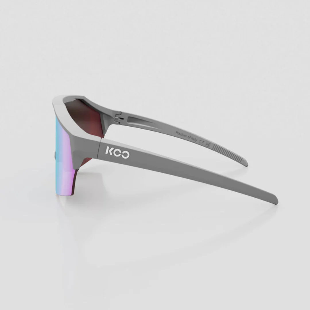 KOO Alibi Sunglasses Grey Matt - Turquoise Mirror - Image 4