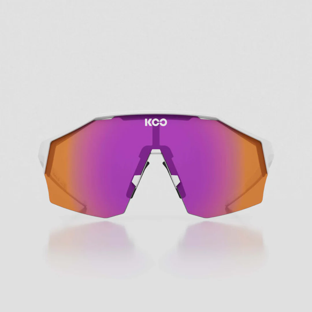 KOO Alibi Sunglasses White Matt - Photochromic Fuchsia Mirror - Image 3