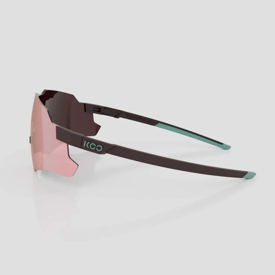 KOO Nebula Sunglasses Chocolate Matt - Rose Gold Mirror - Image 4