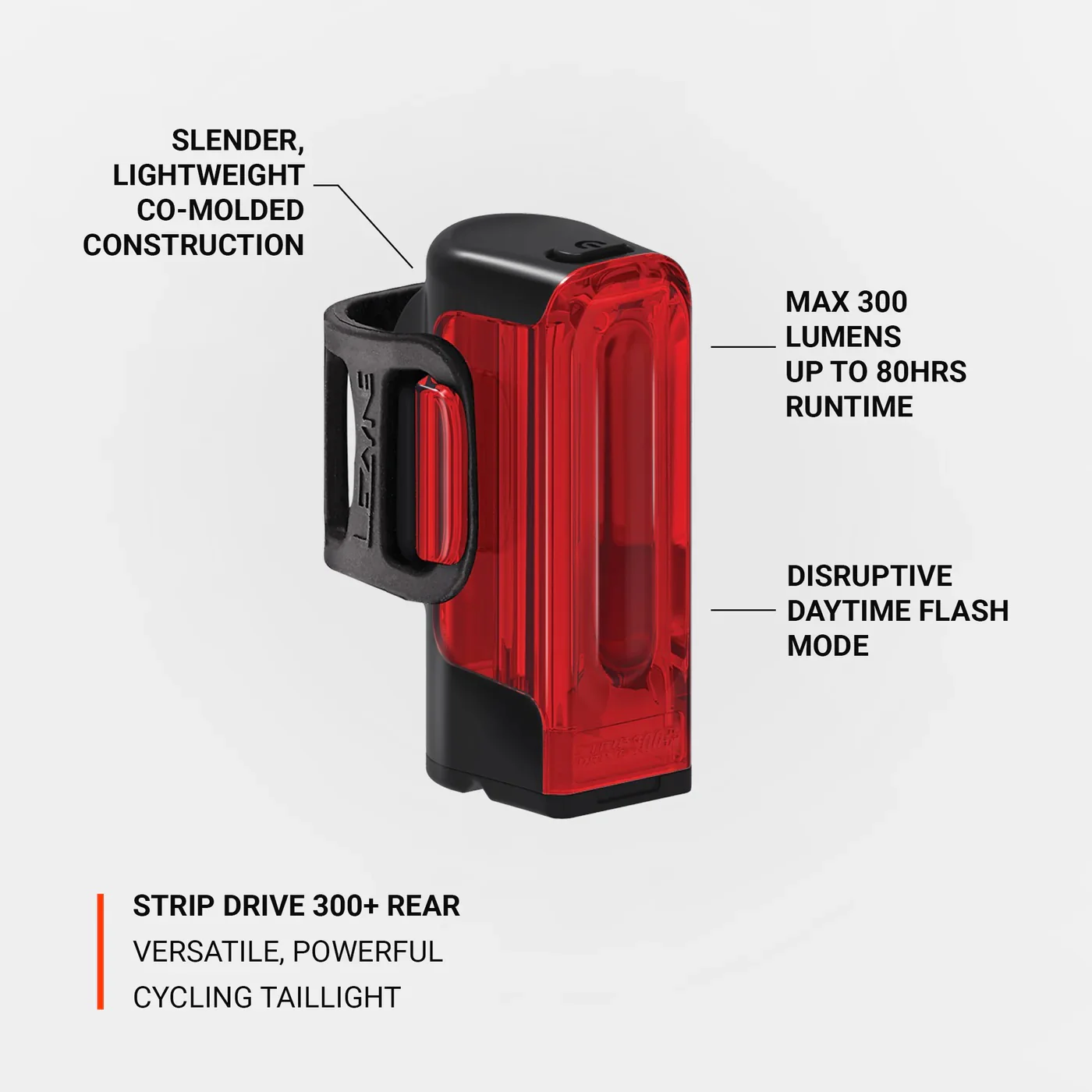 Lezyne Strip Drive 300+ Rear Light - Image 3