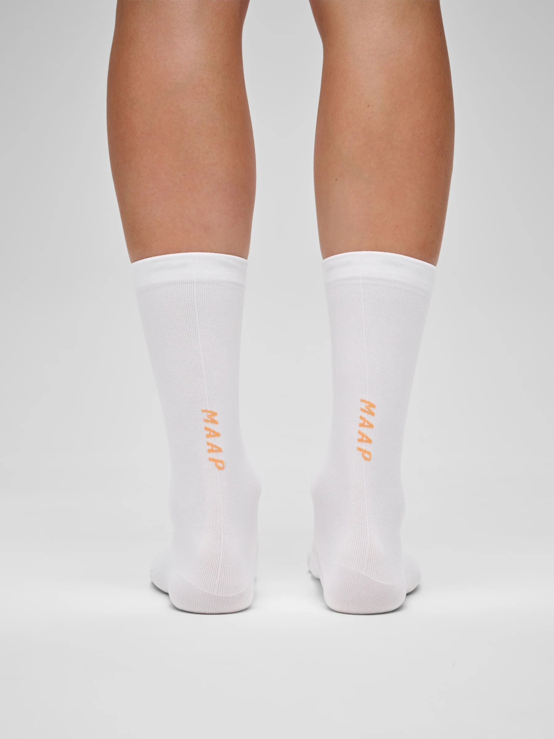 MAAP Team Socks (Long) White/Faded Fluoro Orange - Image 3