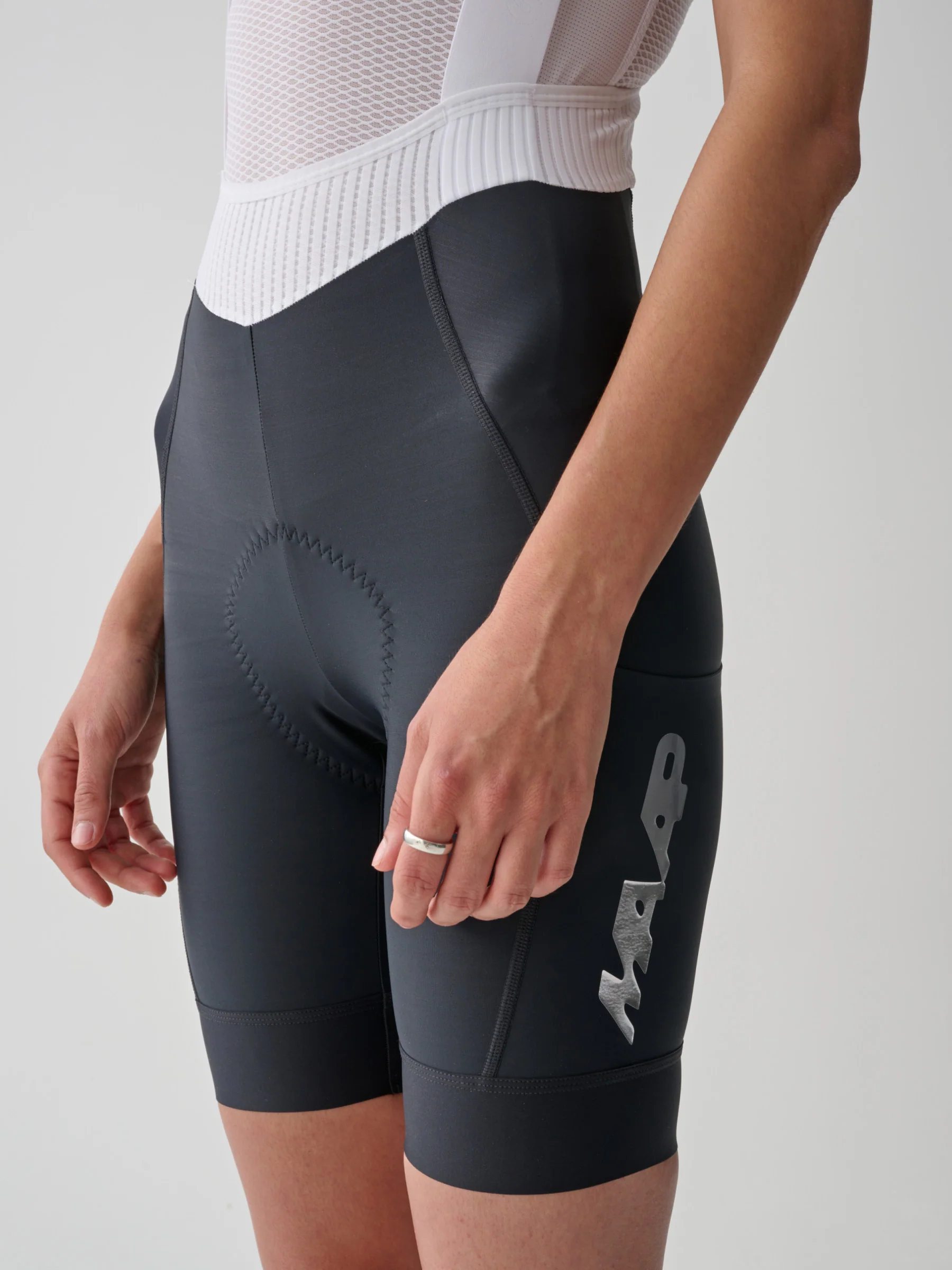 MAAP x Bleach Team Evo Women's Cargo Bib Shorts Black/Chrome - Image 3