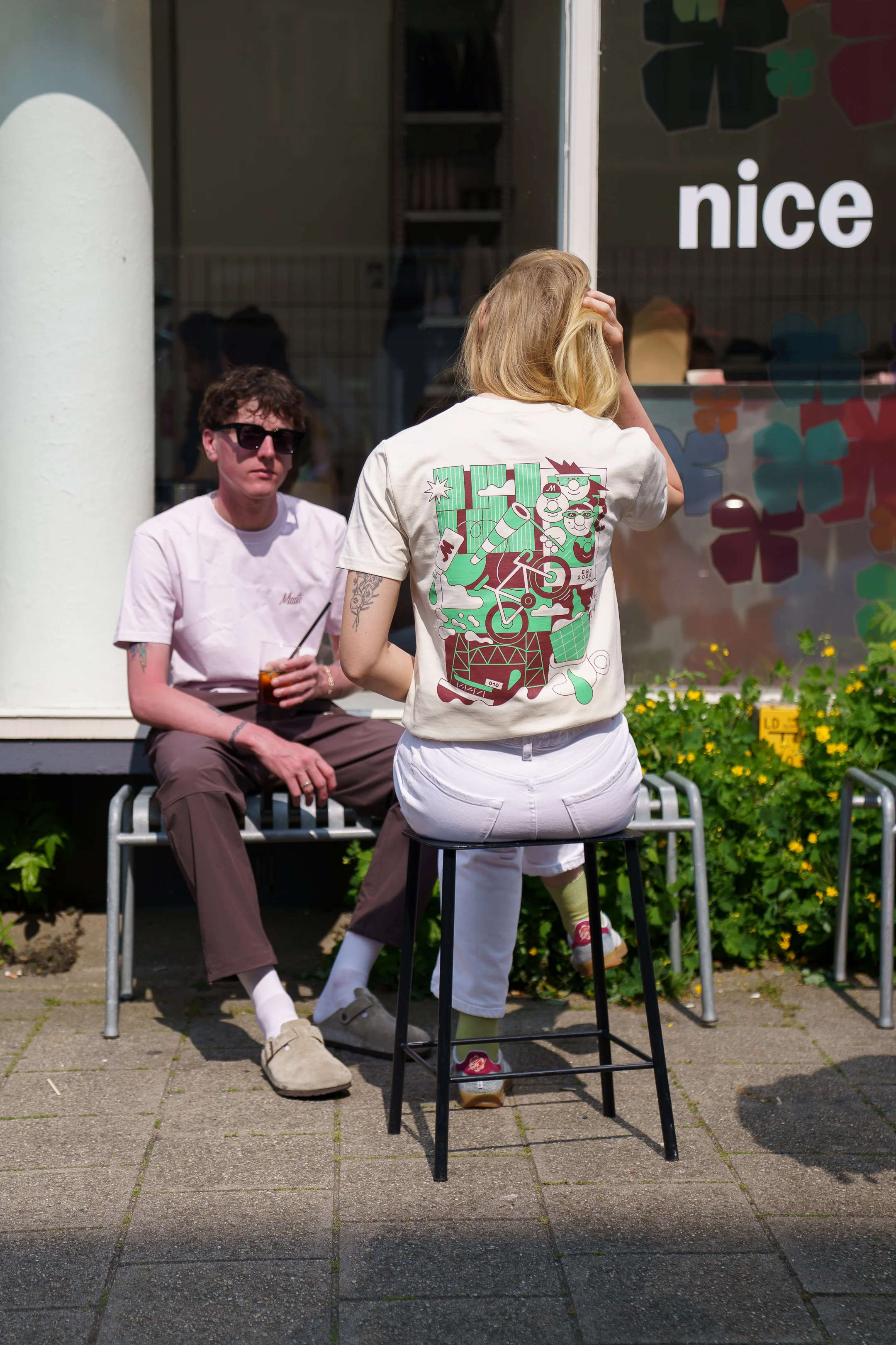Maats Festive RTM T-Shirt Ecru - Image 4