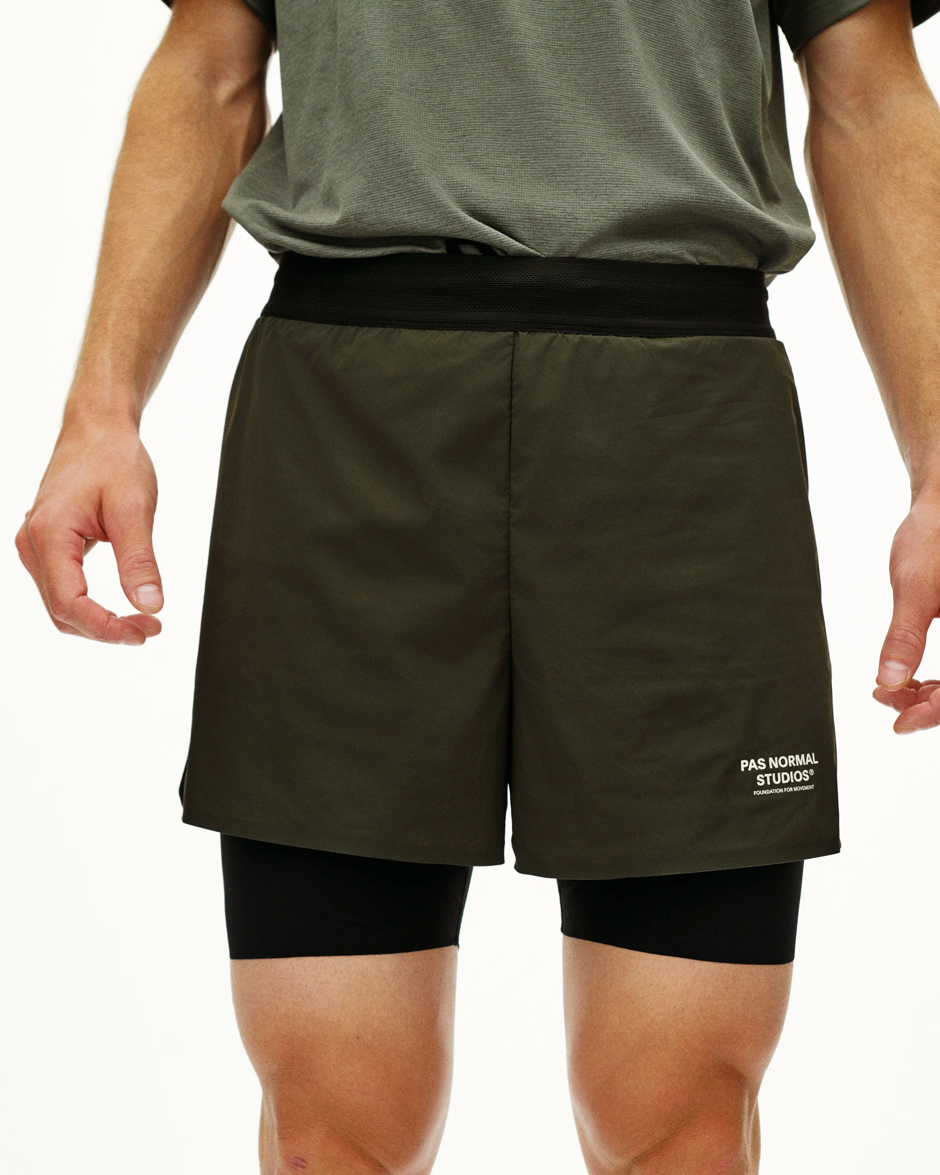PNS Balance Men's 2-in-1 Shorts Dark Olive - Image 2