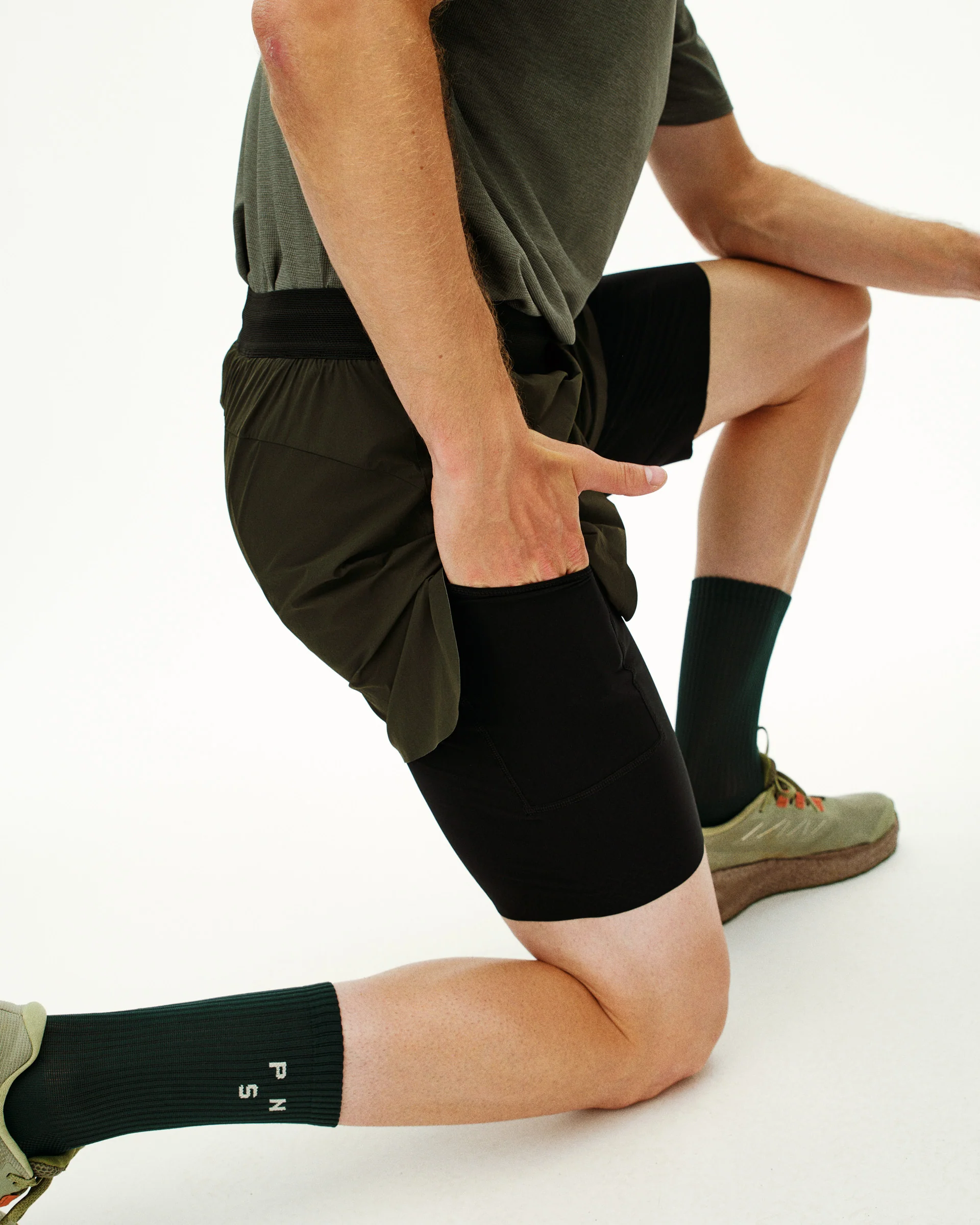 PNS Balance Men's 2-in-1 Shorts Dark Olive - Image 7