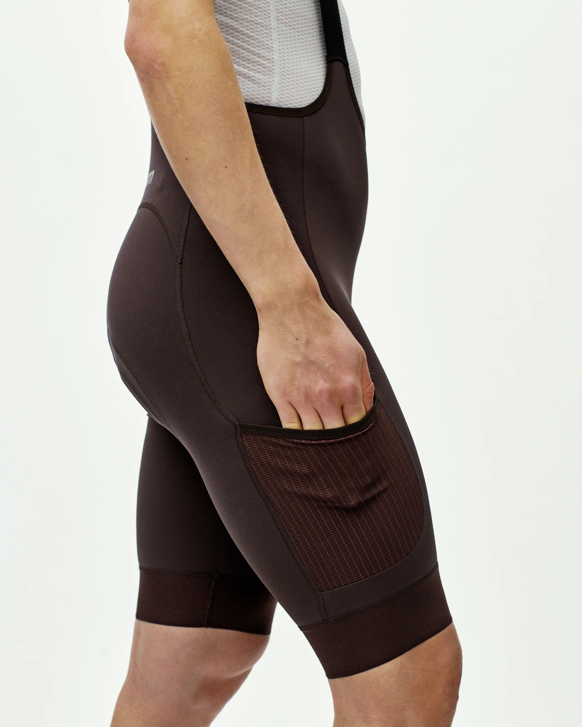 PNS Escapism Men's Cargo Bib Shorts Dark Red - Image 8