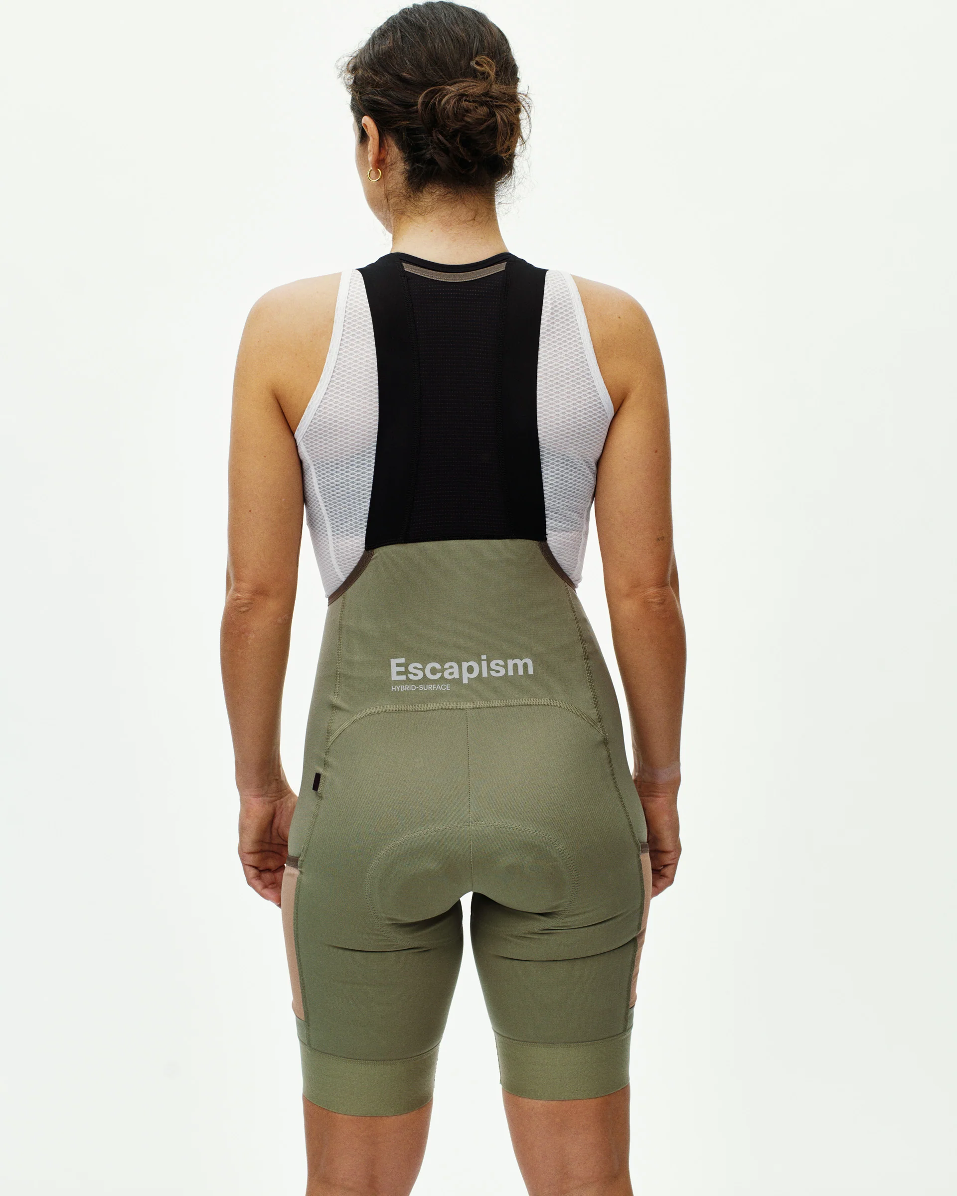 PNS Escapism Women's Cargo Bib Shorts Light Olive - Image 4