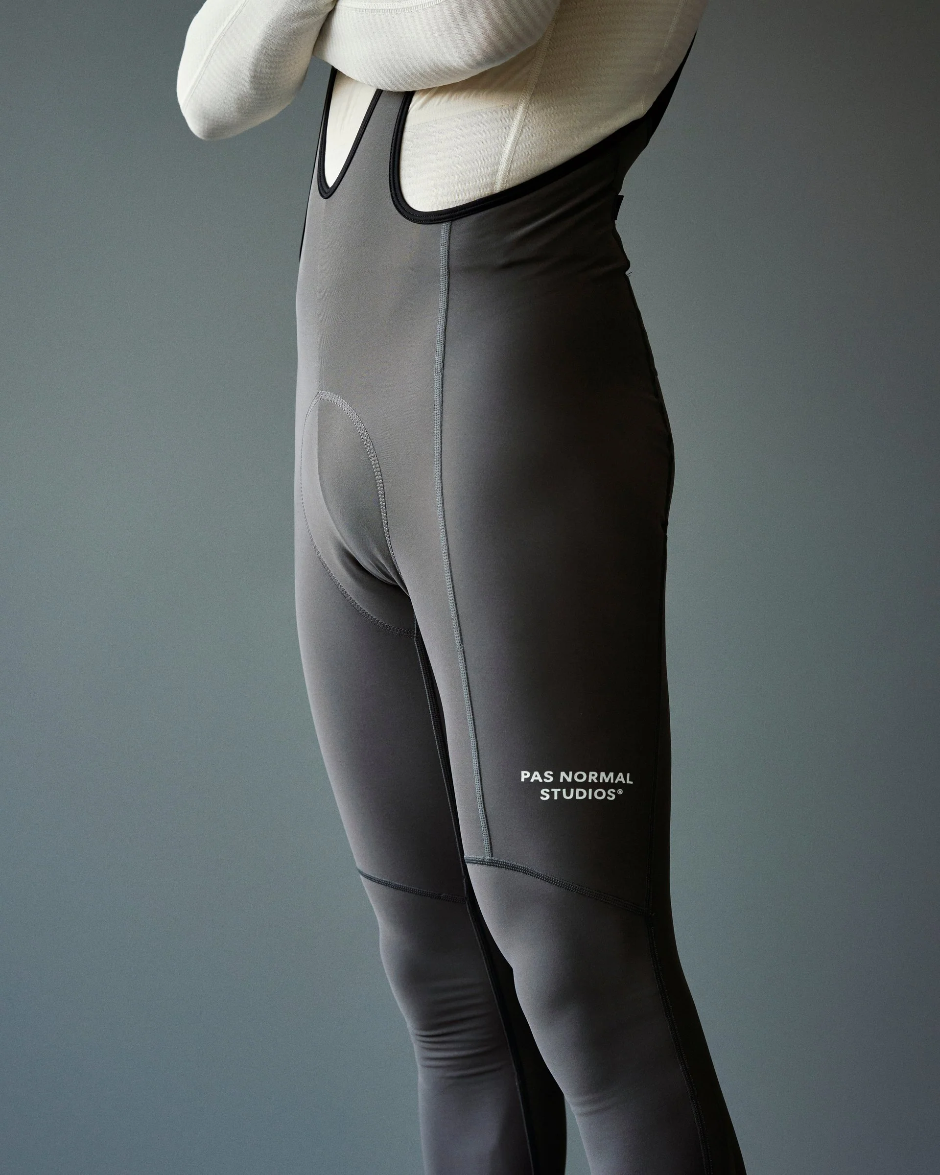 PNS Essential Men's Thermal Long Bibs Stone Grey - Image 6