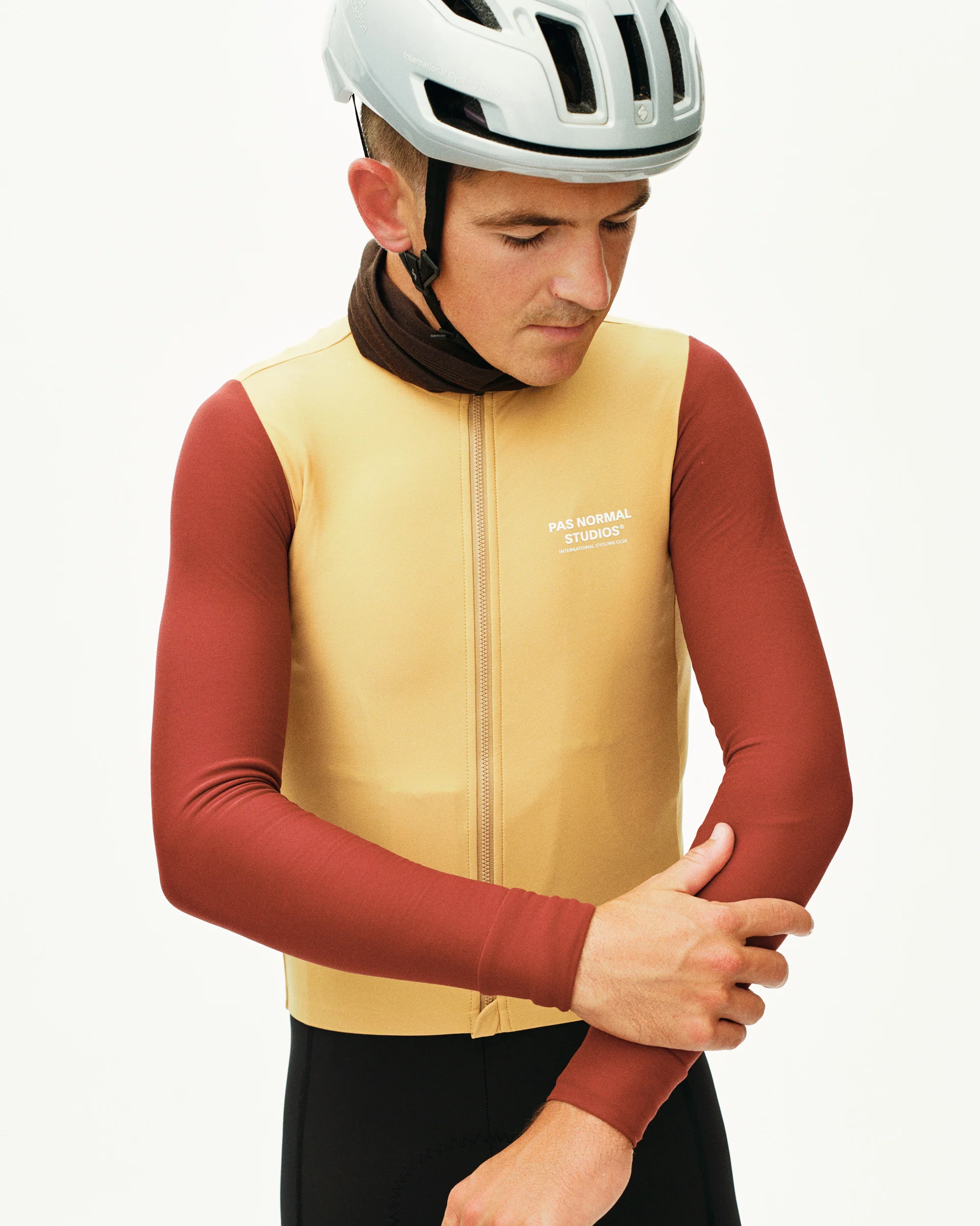 PNS Mechanism Men's Long Sleeve Jersey Camel/Maroon - Image 2