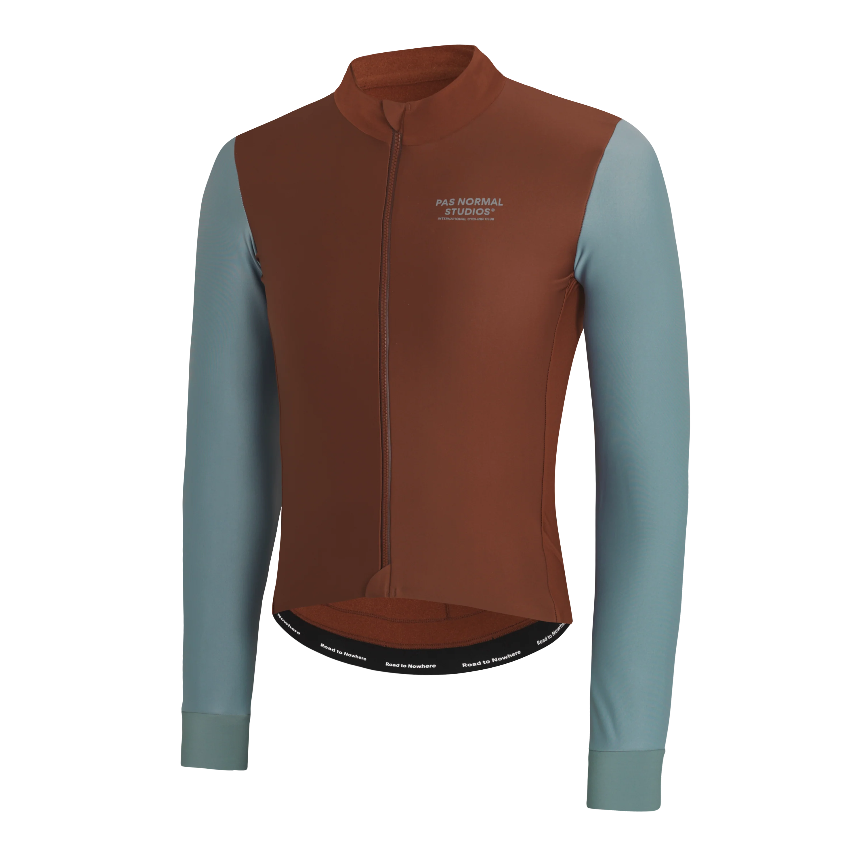 PNS Mechanism Men's Thermal Longsleeve Jersey Mahogany/Dusty Teal - Image 3