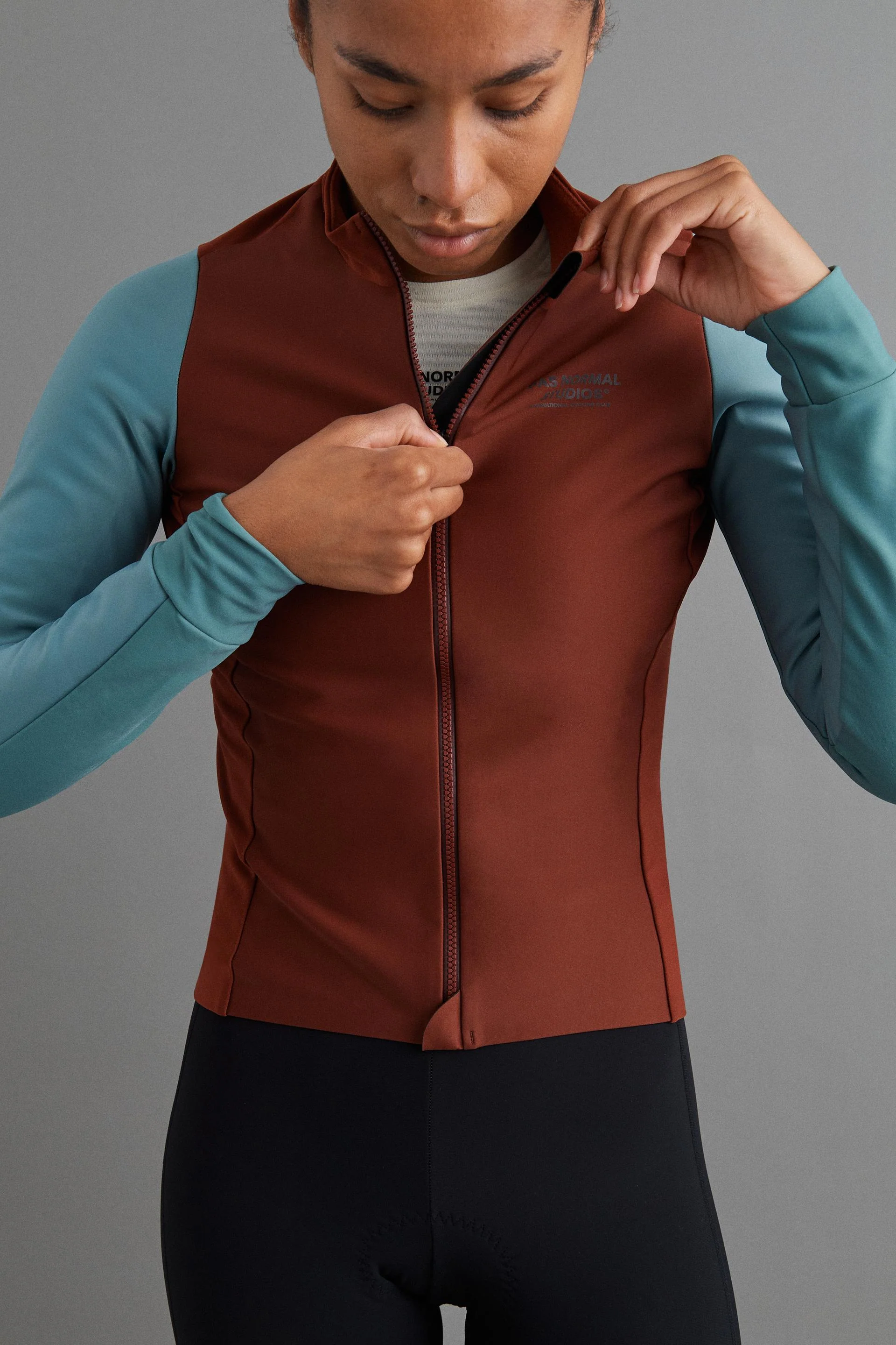 PNS Mechanism Women's Thermal Longsleeve Jersey Mahogany/Dusty Teal - Image 4