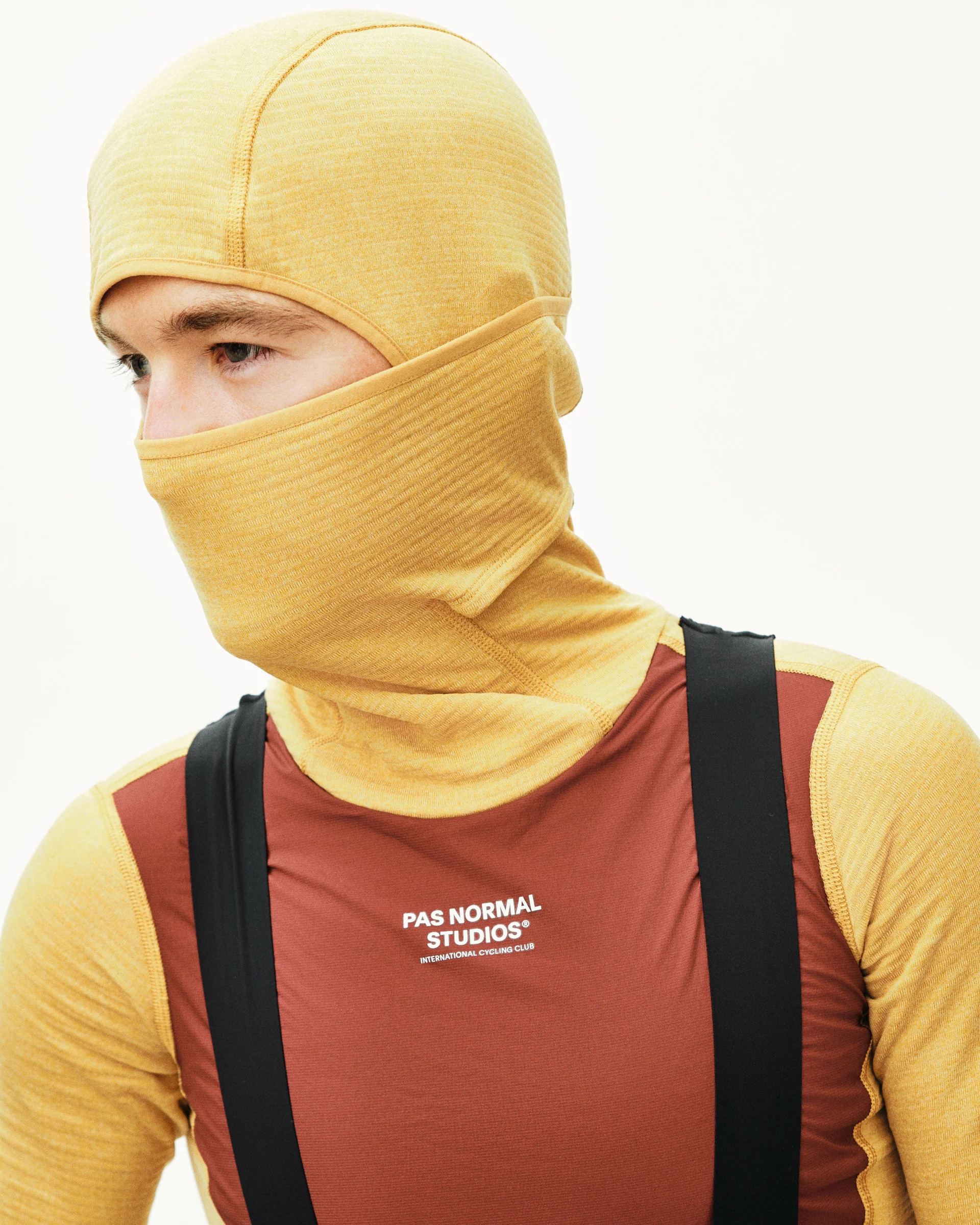 PNS Men's Thermal Hooded Longsleeve Windproof Baselayer Camel/Maroon - Image 2