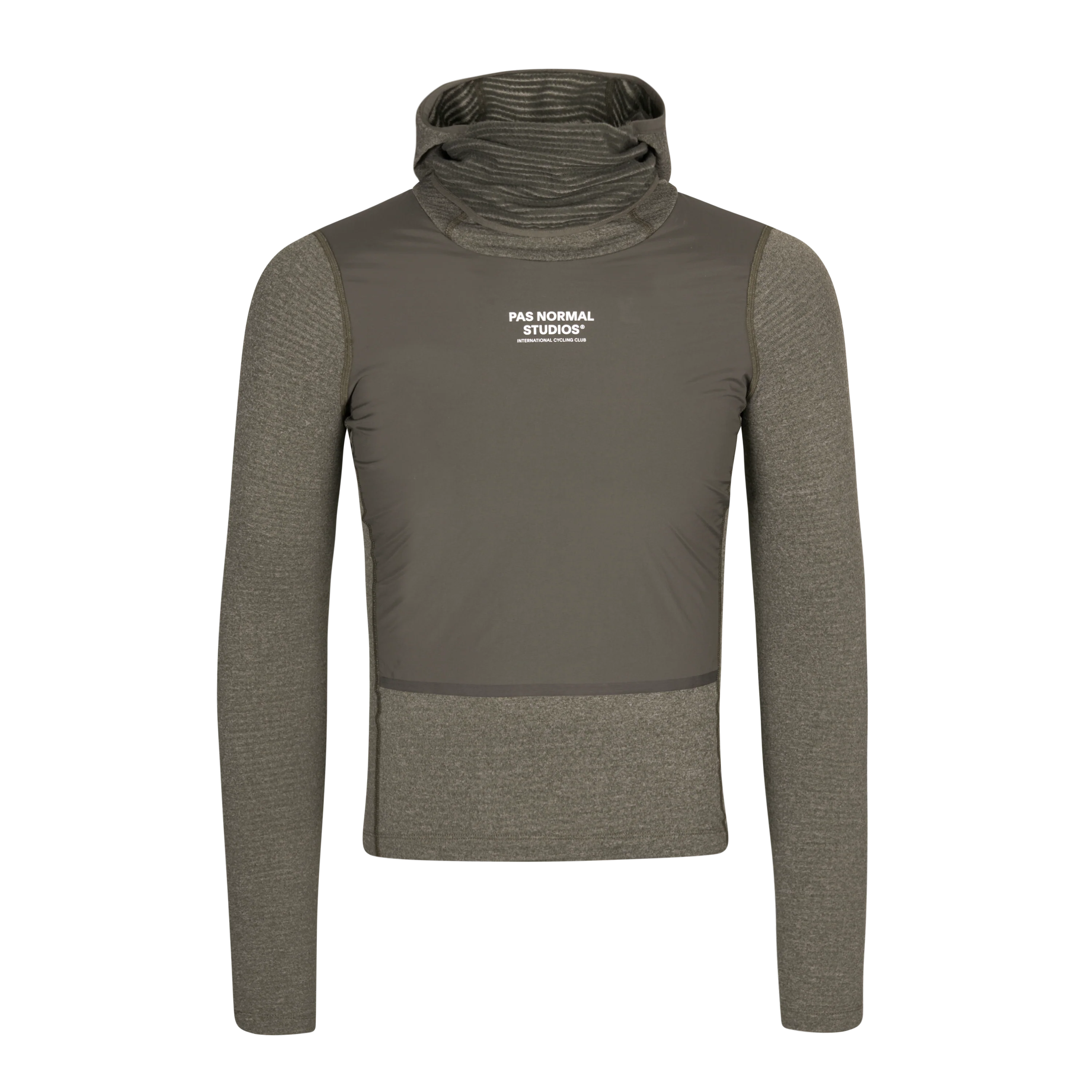 PNS Men's Thermal Hooded Longsleeve Windproof Baselayer Dark Stone