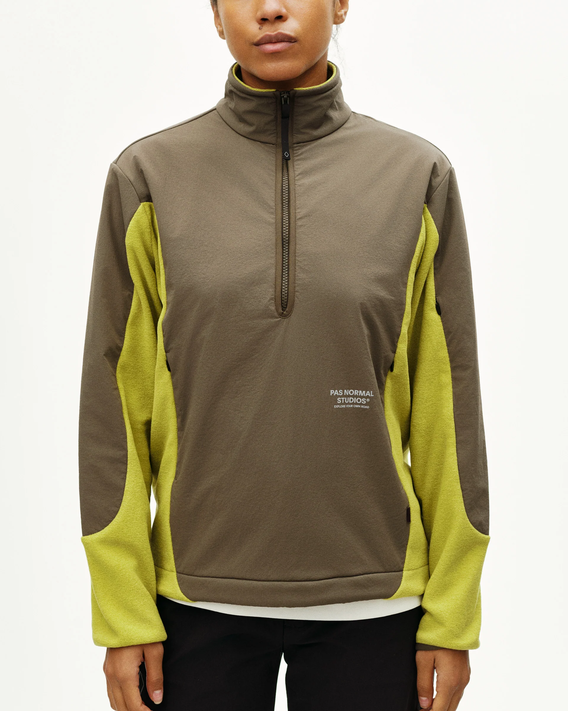 PNS Off-Race Light Fleece Half-Zip Moss Green - Image 12