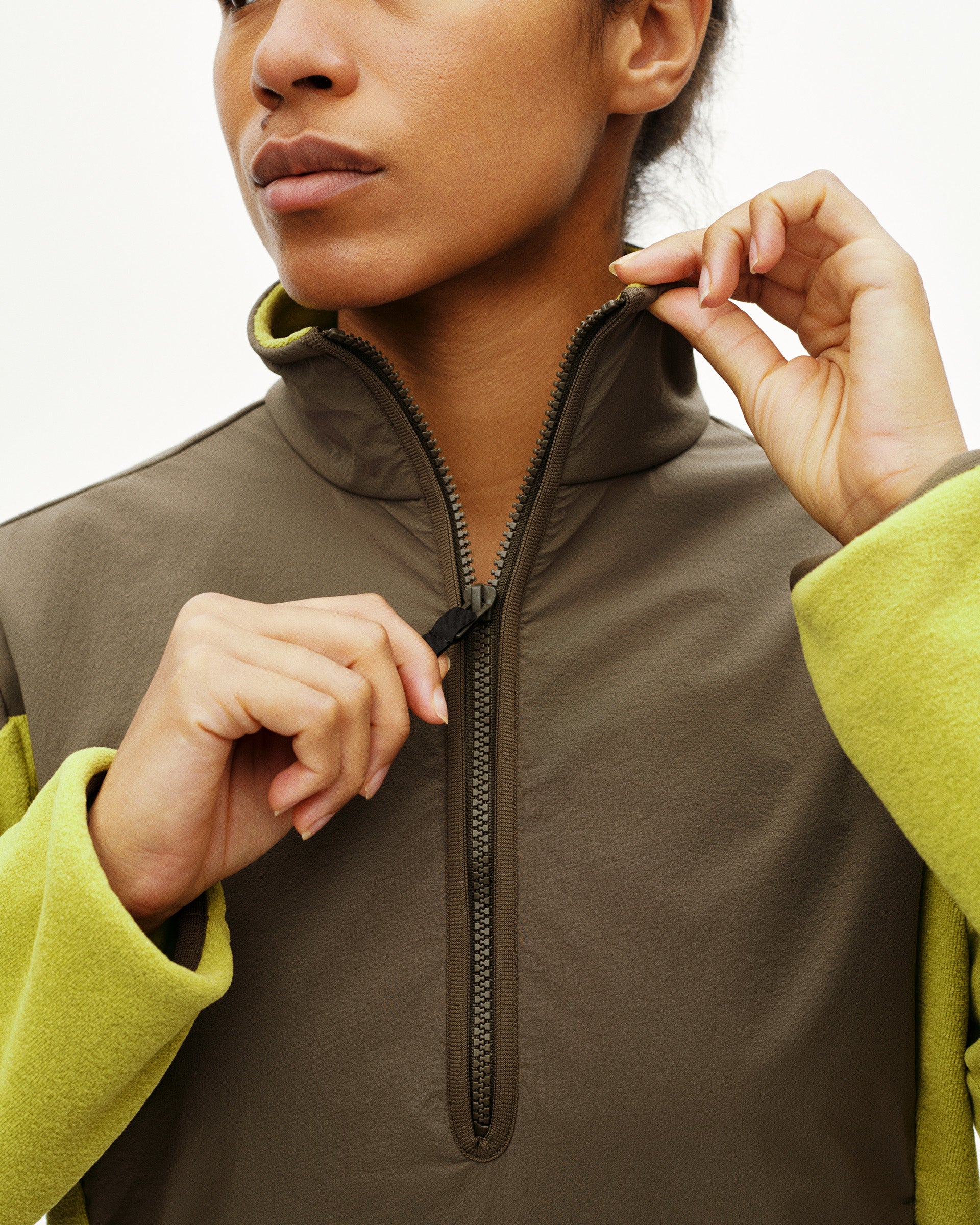 PNS Off-Race Light Fleece Half-Zip Moss Green - Image 15