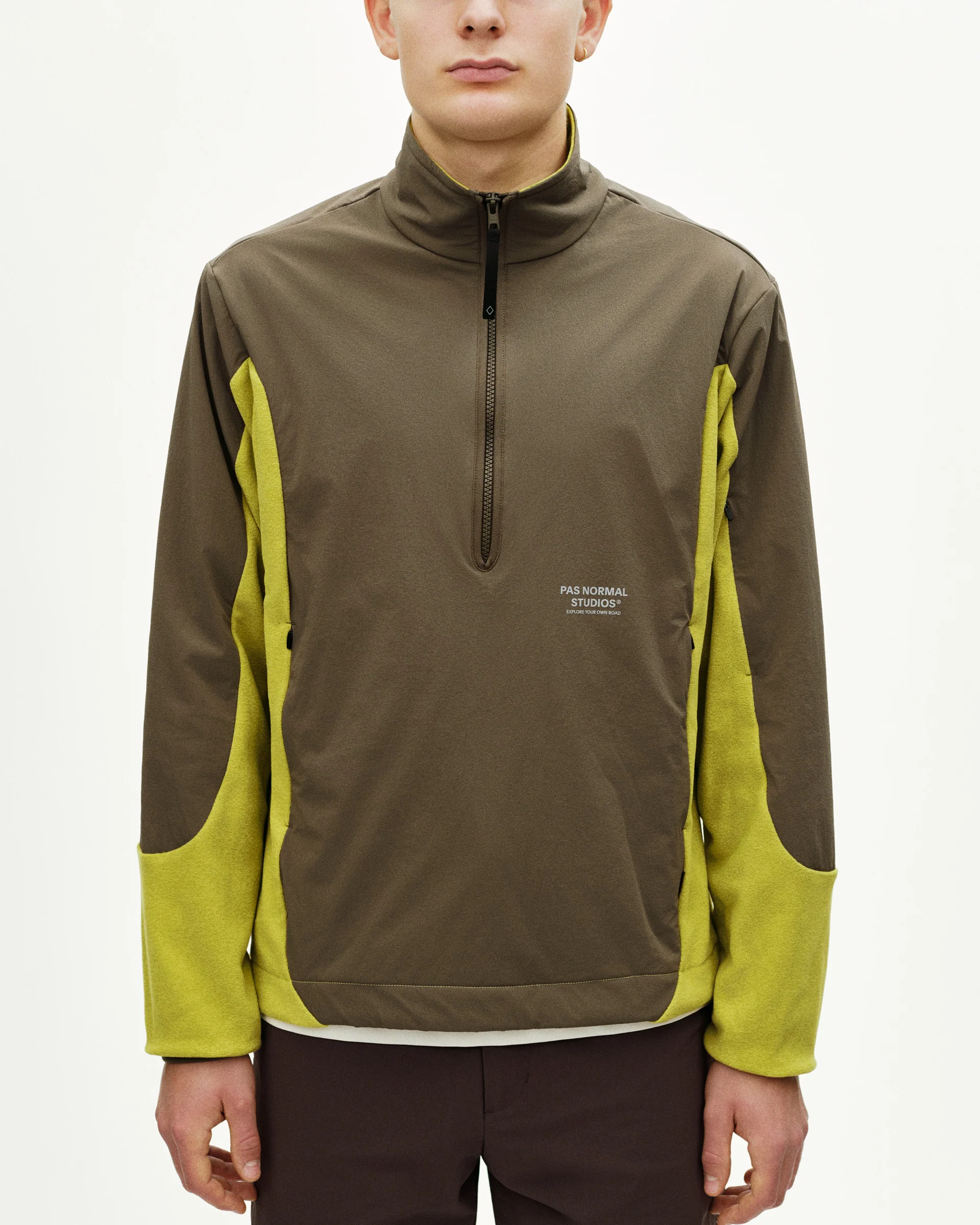 PNS Off-Race Light Fleece Half-Zip Moss Green - Image 2