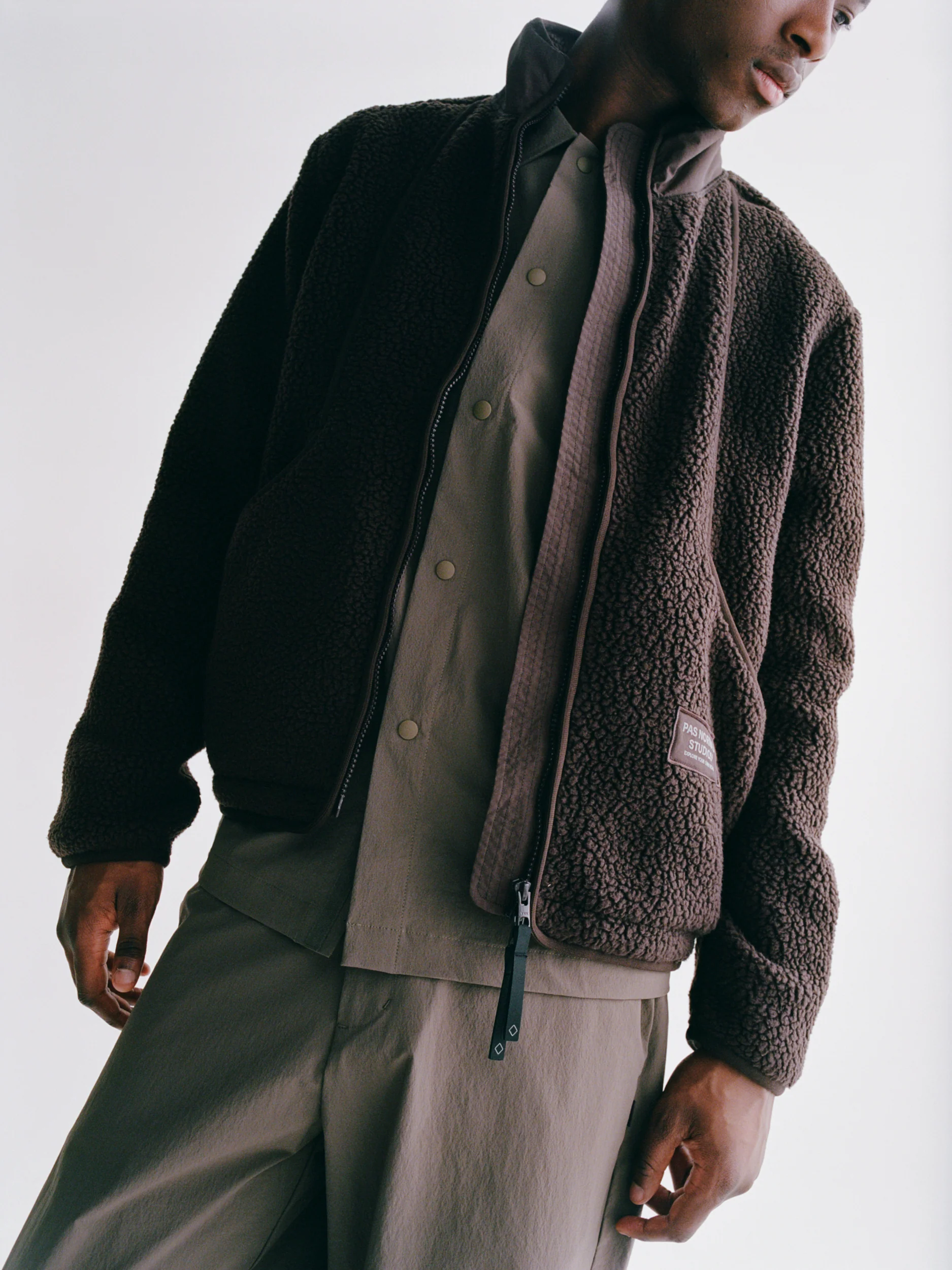 PNS Off-Race Pile Fleece Jacket Light Brown - Image 4