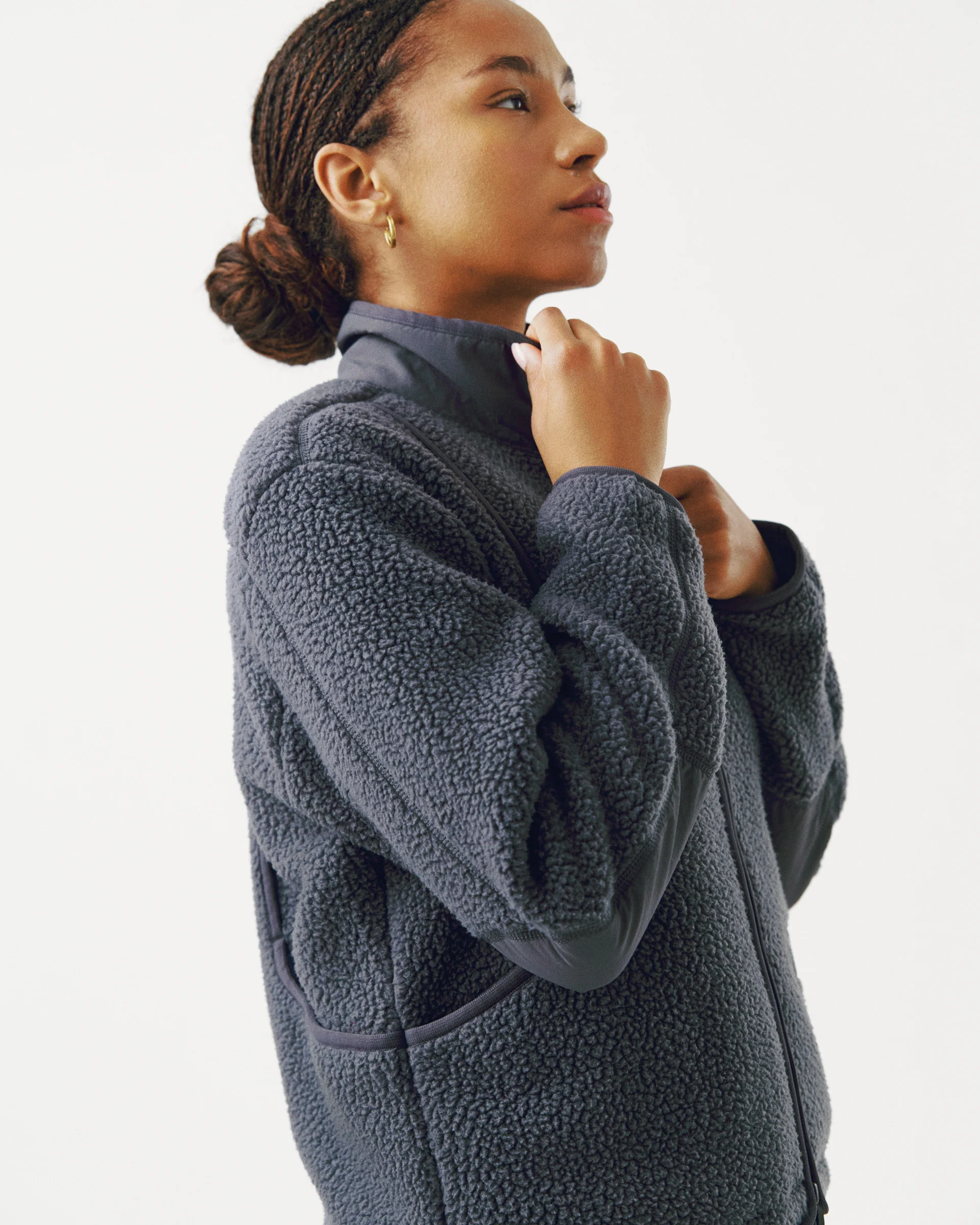 PNS Off-Race Women's Pile Fleece Jacket Steel - Image 4