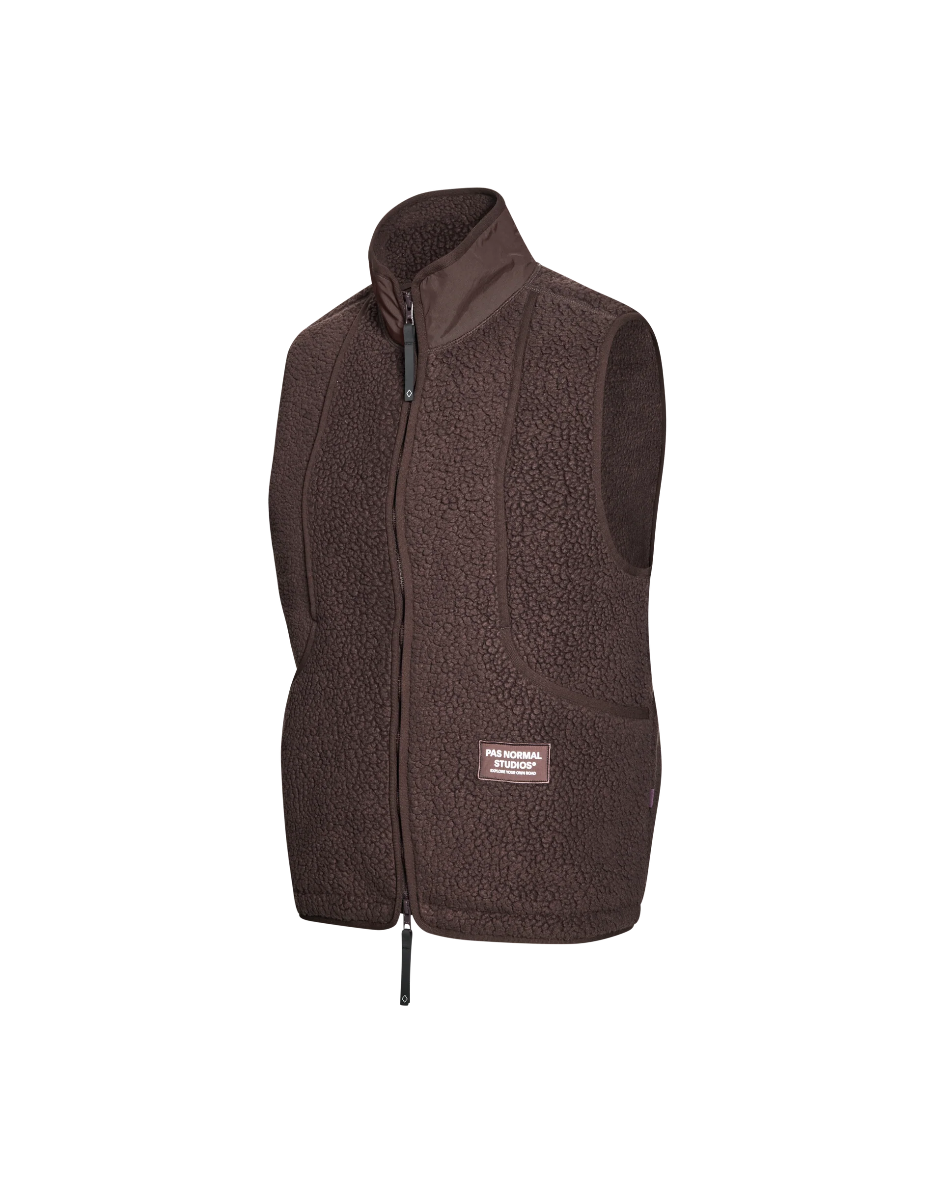 PNS Off-Race Women's Pile Fleece Vest Light Brown - Image 6