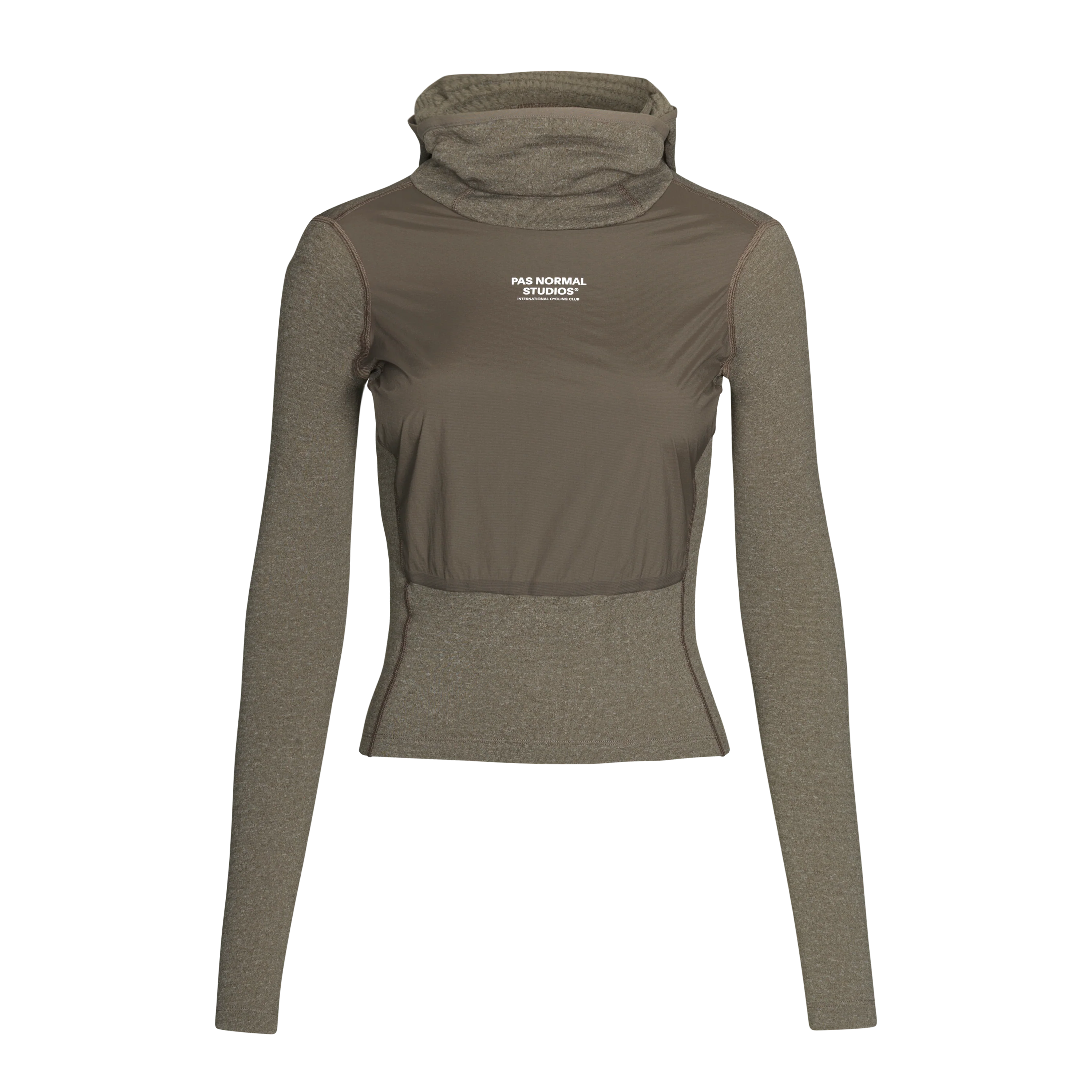 PNS Women's Thermal Hooded Longsleeve Windproof Baselayer Dark Stone