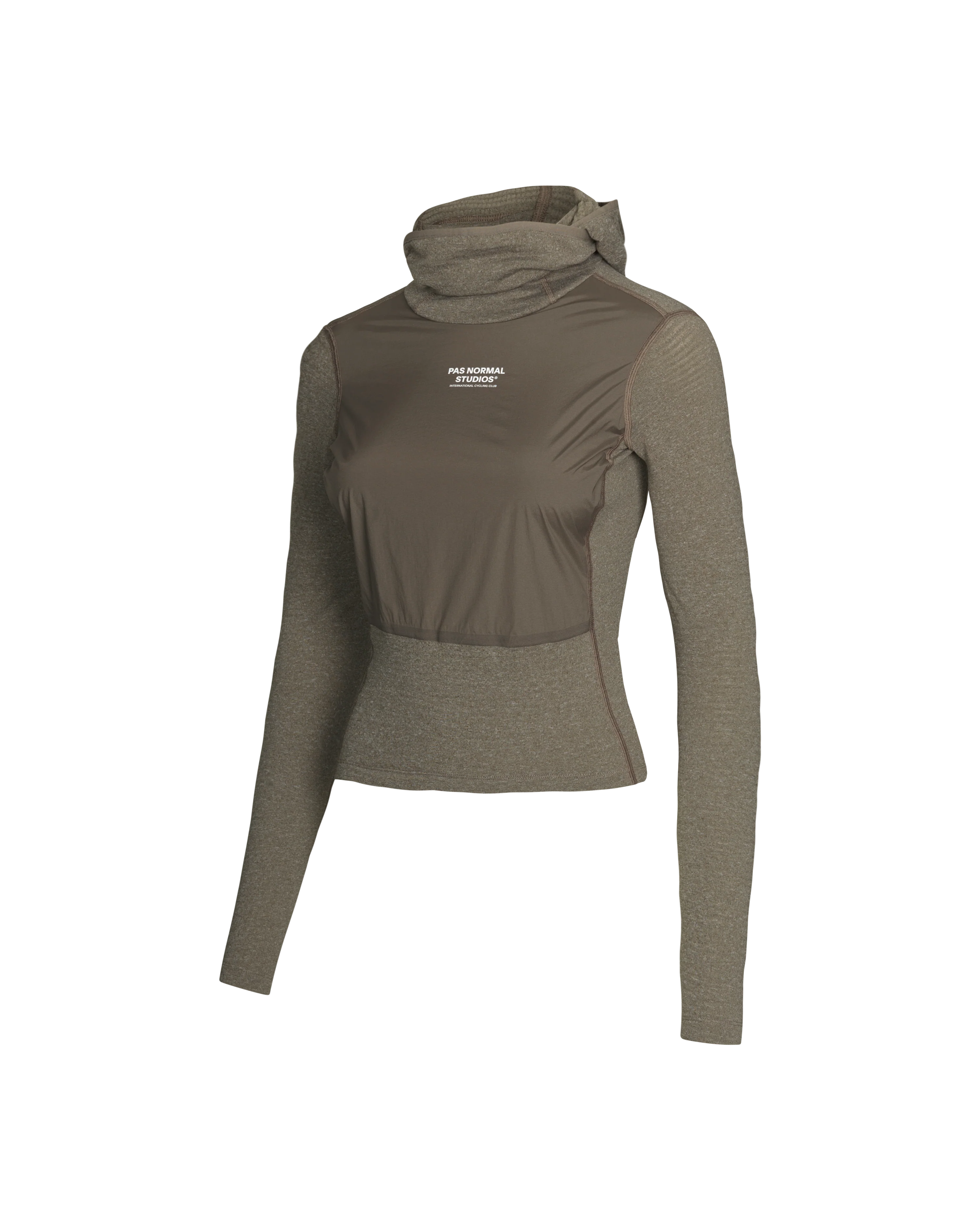 PNS Women's Thermal Hooded Longsleeve Windproof Baselayer Dark Stone - Image 3