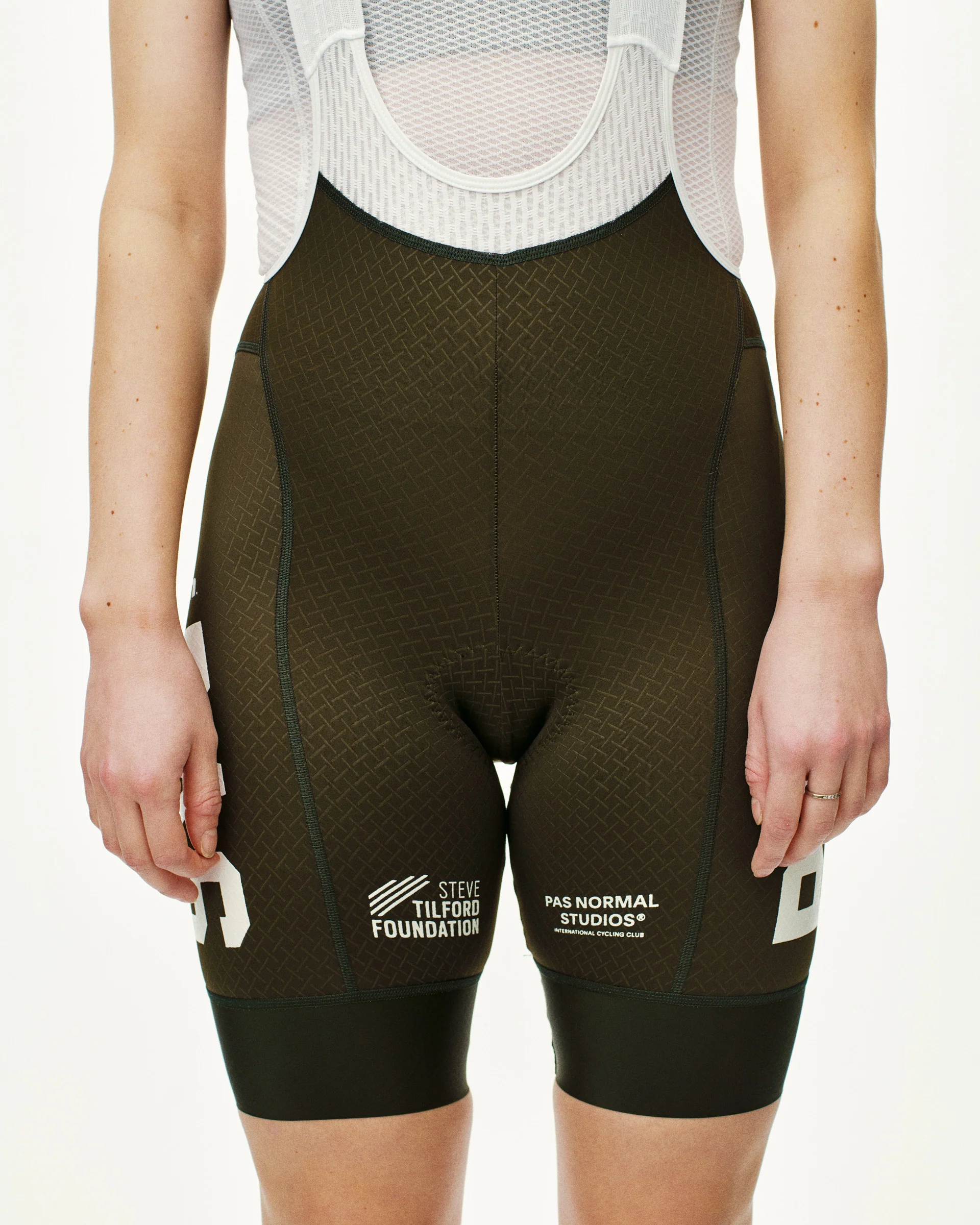 PNS x STFR Mechanism Women's Bib Shorts Dark Olive - Image 5