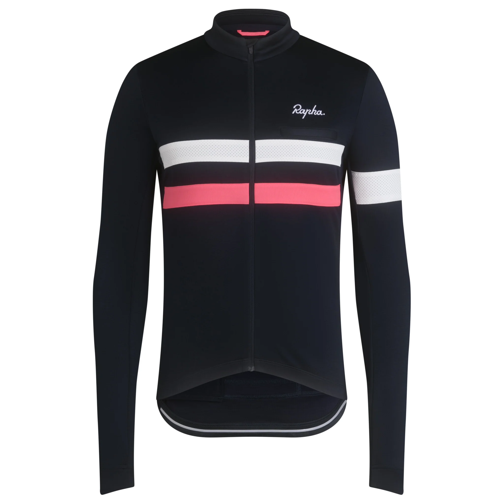 Rapha Brevet Men's Longsleeve Jersey Dark Navy/High-Vis Pink/White