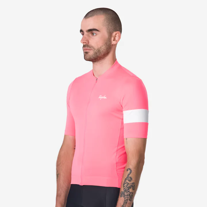 Rapha Core Men's Jersey High-Vis Pink/White - Image 4