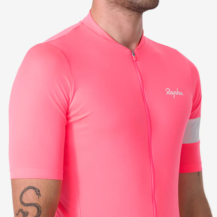 Rapha Core Men's Jersey High-Vis Pink/White - Image 5
