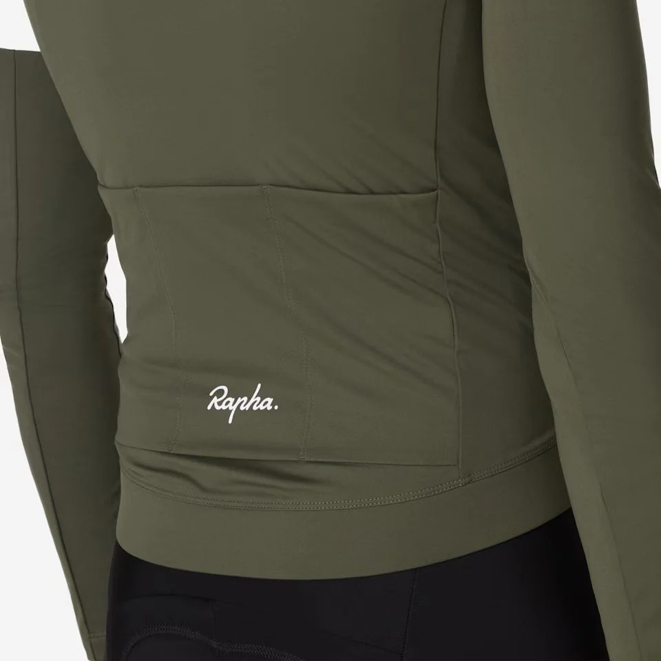 Rapha Core Men's Thermal Longsleeve Jersey Dark Green/White - Image 6