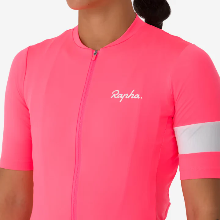 Rapha Core Women's Jersey High-Vis Pink/White - Image 6
