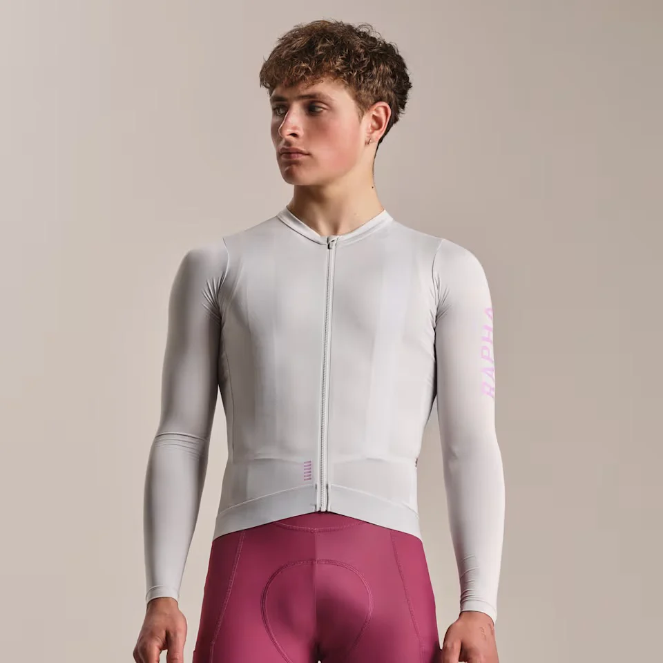 Rapha Men's Pro Team Long Sleeve Lightweight Jersey III Silver/Quartz - Image 3