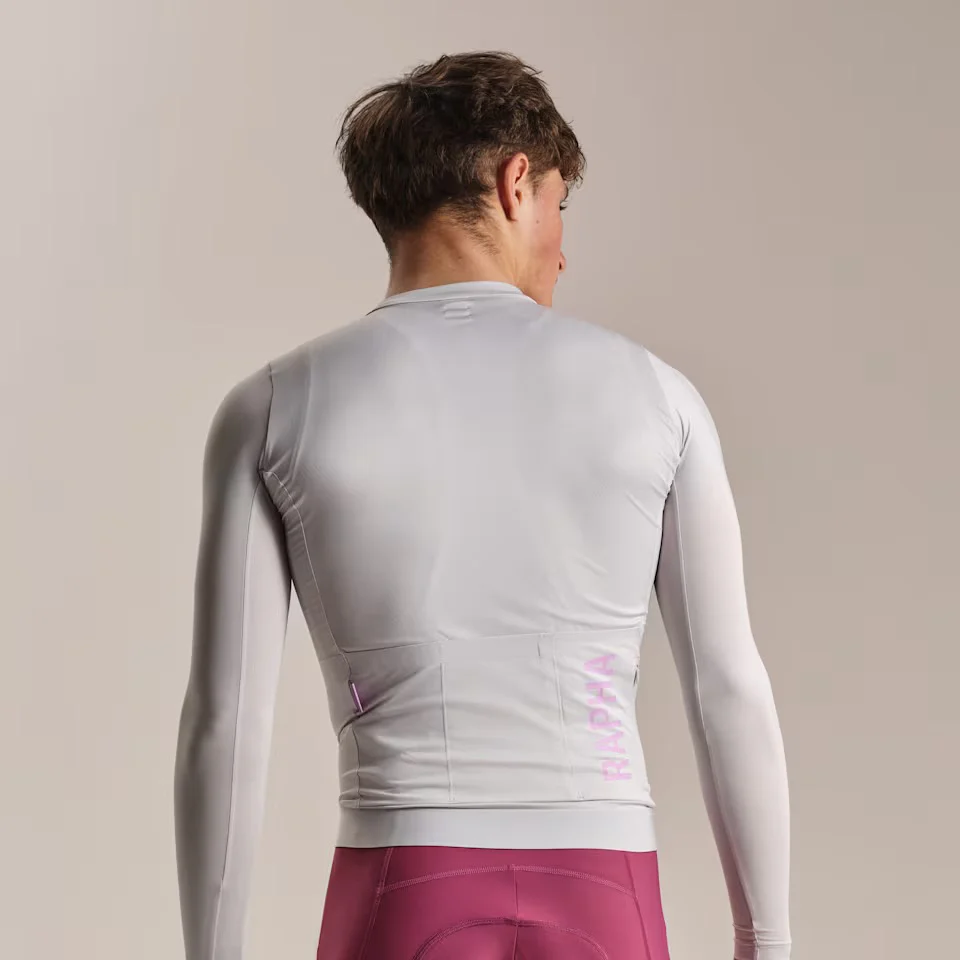 Rapha Men's Pro Team Long Sleeve Lightweight Jersey III Silver/Quartz - Image 4