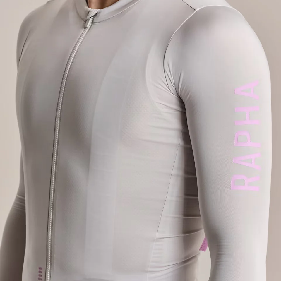 Rapha Men's Pro Team Long Sleeve Lightweight Jersey III Silver/Quartz - Image 5