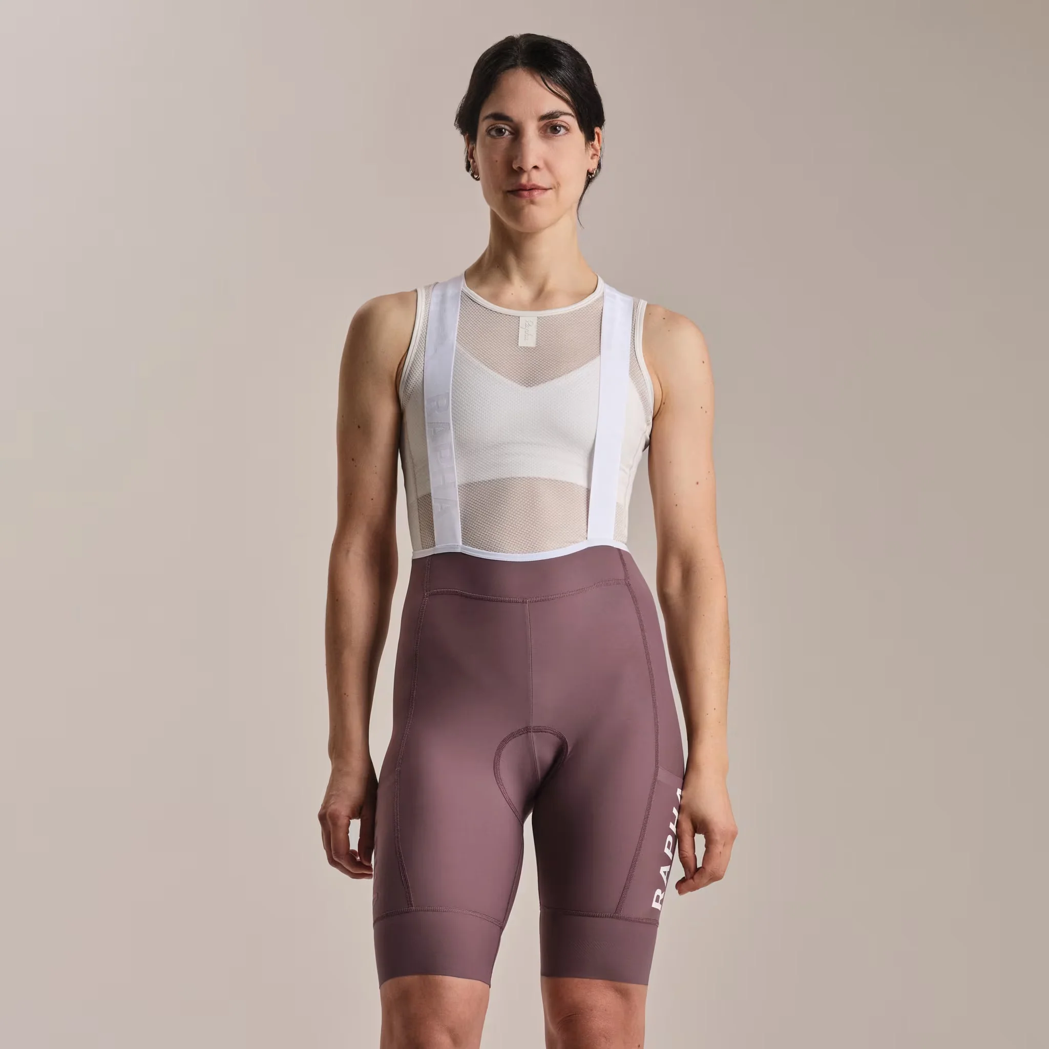 Rapha Women's Pro Team Cargo Bib Shorts Regular Amethyst/White - Image 3